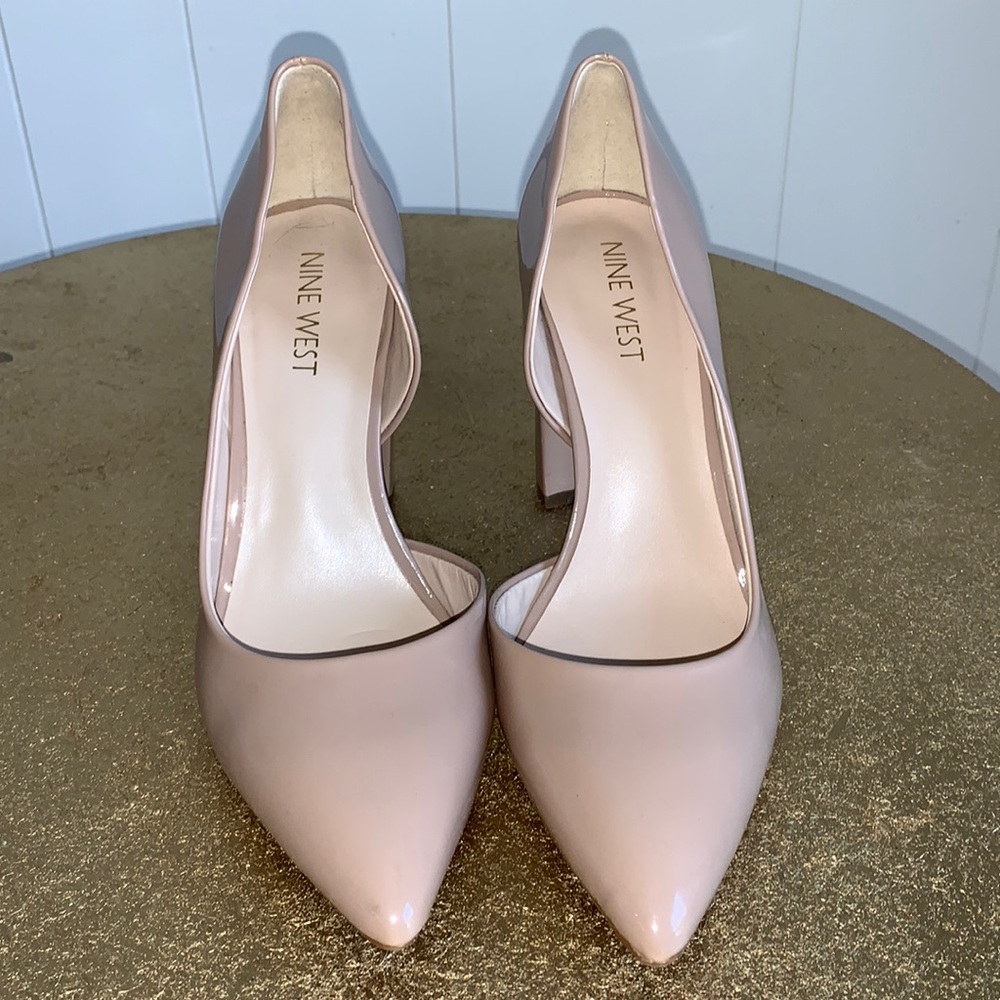 Size 6 1/2 nude 4 inch heels Nine West brand.